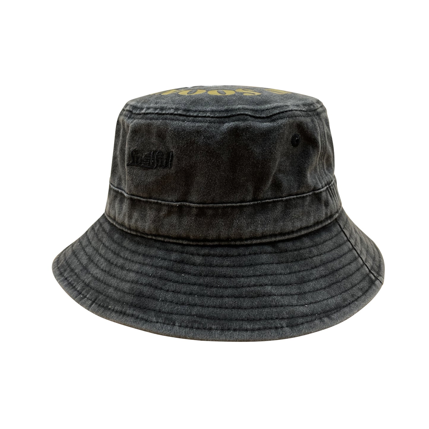 SEE YOU SOON washed black bucket hat