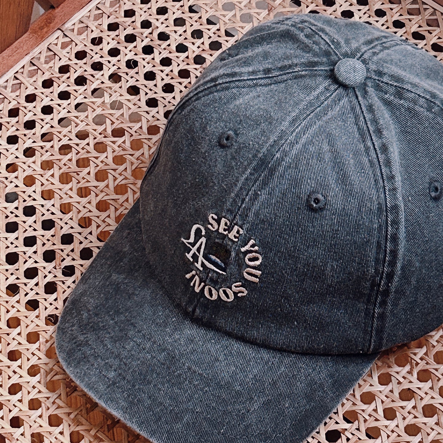 SEE YOU SOON cap in washed black
