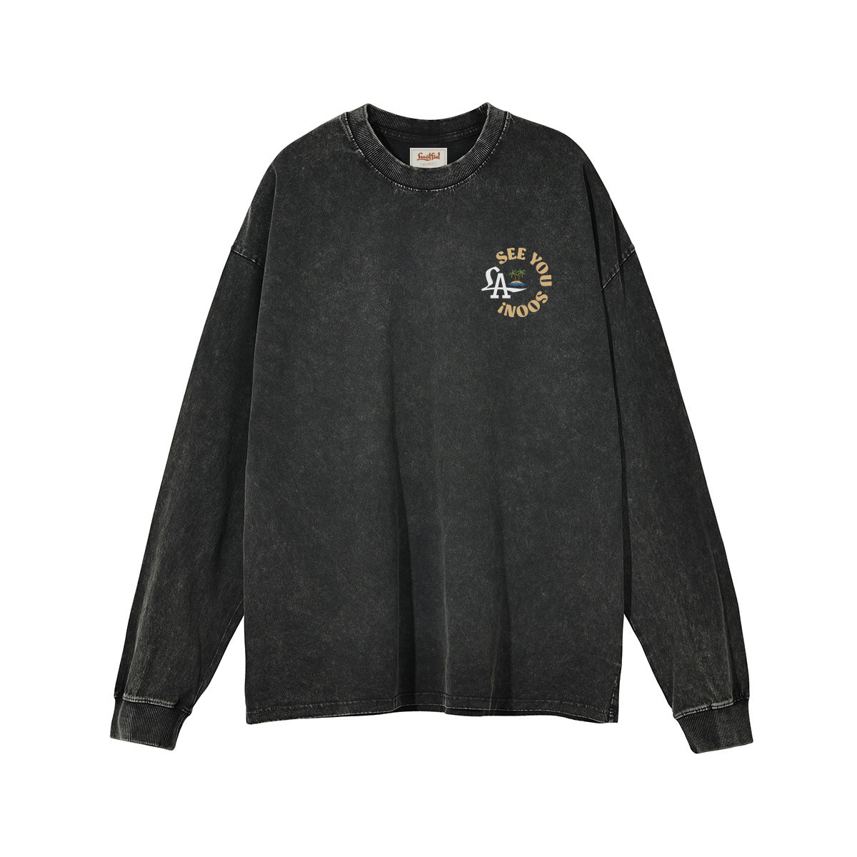 See You Soon LS in washed black
