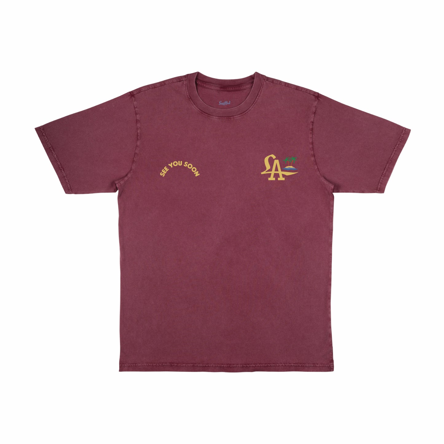 Palms in aged burgundy