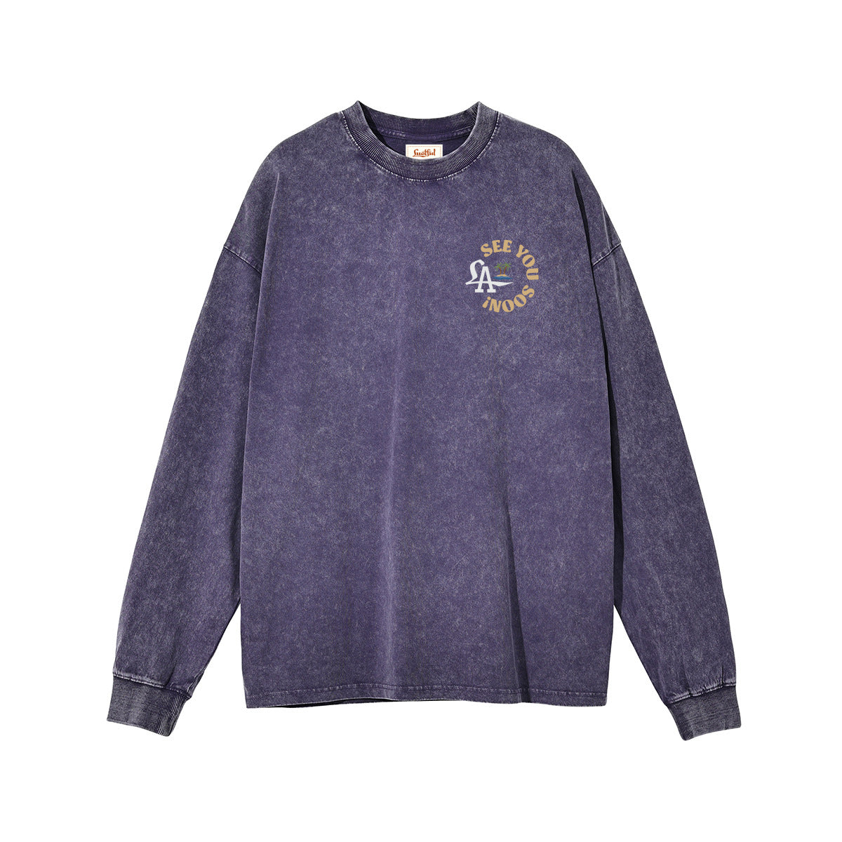 See You Soon LS in washed purple