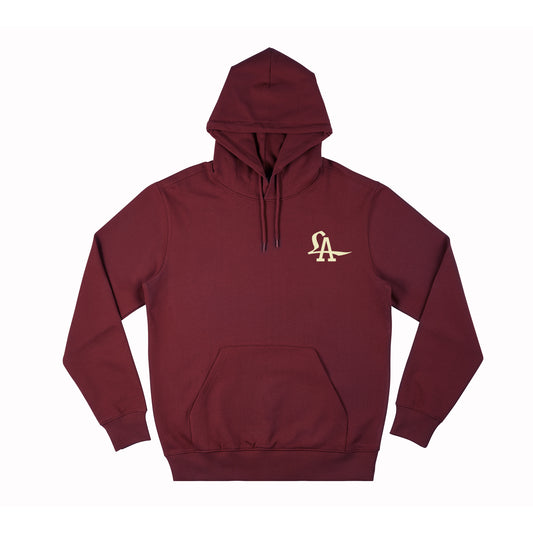 Lust Angeles logo hoodie in burgundy